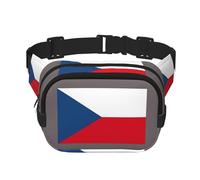 Riñonera con estampado de bandera de la República Checa con extensor para hombres y mujeres, riñonera con bolsillos con cremallera, Negro -, Talla única