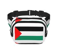 Riñonera con estampado de bandera de Palestina con correa ajustable, cuadrada, de doble capa, cinturón unisex en todas partes
