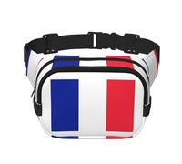 Riñonera con estampado de bandera francesa para mujer, riñonera para uso diario, viajes, al aire libre, correr, caza, para adultos, Negro -, Talla única