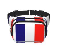 Riñonera con estampado de bandera francesa para mujer, riñonera para uso diario, viajes, al aire libre, correr, caza, para adultos, Negro -, Talla única