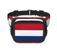 Riñonera con estampado de bandera holandesa con correa ajustable cuadrada de doble capa, cinturón unisex en todas partes