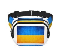 Riñonera con estampado de bandera ucraniana con correa ajustable, cuadrada, de doble capa, cinturón unisex en todas partes