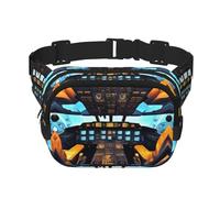 Riñonera con estampado de cabina de avión para mujer, riñonera para uso diario, viajes, al aire libre, correr, caza, para adultos, Negro -, Talla única