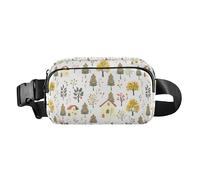 Riñonera con estampado de cabina de dibujos animados para mujeres y hombres, riñonera cruzada con correa ajustable para viajes, entrenamiento, senderismo, multicolor, Talla única
