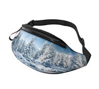 Riñonera con estampado de capas de roca, fibra de poliéster de alta densidad, conveniente y flexible, adecuada para el uso diario, Paisaje invernal, Talla única