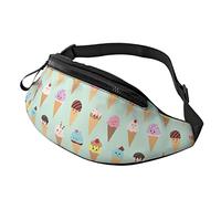 Riñonera con Estampado de Conos de Helado de Dibujos Animados Bonitos Unisex, riñonera con Correa Ajustable, Bandolera para Viajes, Deportes de Senderismo