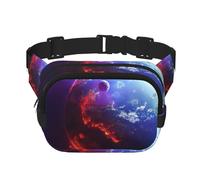 Riñonera con estampado de estrellas espaciales 3D Planet para hombres y mujeres, correa ajustable impermeable, 3 bolsillos para viajes al aire libre