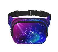 Riñonera con estampado de estrellas misteriosas para hombres y mujeres, correa ajustable impermeable, 3 bolsillos para viajes al aire libre
