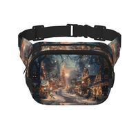 Riñonera con estampado de Feliz Navidad para mujeres y hombres, con correa ajustable para viajes, senderismo, ciclismo