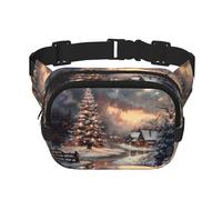 Riñonera con estampado de Feliz Navidad para mujeres y hombres, con correa ajustable para viajes, senderismo, ciclismo