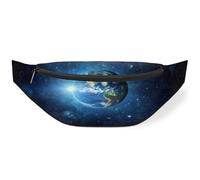 Riñonera con estampado de galaxia y sol y tierra para mujeres, hombres, niñas, niños, riñoneras con estampado de tierra, riñoneras, bolsa de cinturón para viajes, deportes y correr, color, M