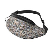 Riñonera con estampado de girasol dorado, fibra de poliéster de alta densidad, cómoda y flexible, adecuada para el uso diario, Patrón de piedra de guijarro, Talla única