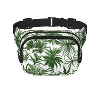 Riñonera con estampado de hierbas y plantas herbáceas para mujer, para uso diario, viajes, al aire libre, correr, caza, para adultos, Negro -, Talla única