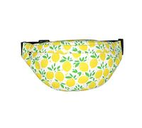 Riñonera con estampado de hojas verdes y amarillo limón para mujeres y hombres, ajustable, casual, riñonera cruzada para deportes, viajes, senderismo, correr, trotar, Como se muestra en la imagen,