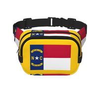 Riñonera con estampado de la bandera del estado de Carolina del Norte con correa ajustable, cuadrada, de doble capa, cinturón unisex en todas partes