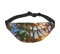 Riñonera con estampado de las islas del extranjero, bolsillo con cremallera y cinturón ajustable para senderismo, correr, viajes e informal, Como se muestra en la imagen, Talla única, Mochila casual