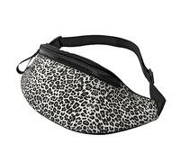 Riñonera con estampado de leopardo blanco y negro para correr, senderismo, viajes, entrenamiento, pasear al perro, deportes, pesca, riñonera, Black, Talla única