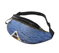 Riñonera con estampado de limón amarillo, fibra de poliéster de alta densidad, cómoda y flexible, adecuada para uso diario, Canoa en el lago, Talla única