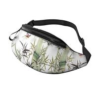 Riñonera con estampado de limón de verano, fibra de poliéster de alta densidad, cómoda y flexible, adecuada para uso diario, Patrón de pájaro de bambú, Talla única