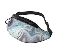 Riñonera con estampado de mármol para correr, senderismo, viajes, entrenamiento, pasear al perro, deportes, pesca, riñonera, Black, Talla única