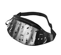 Riñonera con Estampado de Notas Musicales, riñonera para Hombre y Mujer, riñonera con Correa Ajustable para Correr, Viajar, Senderismo, Caminar con Perros, Entrenar