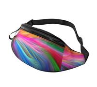Riñonera con estampado de océano arcoíris para viajes, senderismo, ciclismo y correr, festivales, almacenamiento de equipo, paquete unisex