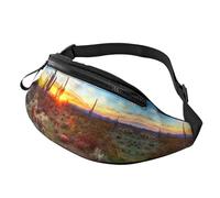 Riñonera con estampado de peces marinos, fibra de poliéster de alta densidad, cómoda y flexible, adecuada para el uso diario, Cactus Desert Sunset, Talla única