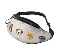 Riñonera con estampado de raza de perro para hombres y mujeres, para viajes, senderismo, ciclismo, correr, almacenamiento para artículos esenciales