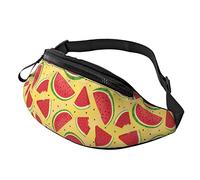 Riñonera con Estampado de sandías y Amarillo Unisex, riñonera con Correa Ajustable, Bandolera para Viajes, Senderismo y Deportes