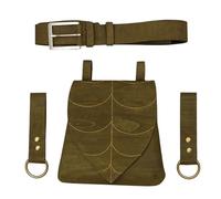 Riñonera con Forma de Hoja, Estilo Steampunk Medieval Solapa, Ideal for Cosplay, for Mujeres y Hombres Estuche de Fantasía(Groen)