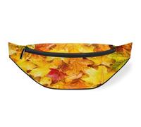 Riñonera con hojas de otoño para mujeres, hombres, niñas, niños, hojas de arce, riñoneras, riñoneras, bolsa de cinturón para viajes, deportes, correr, color, M