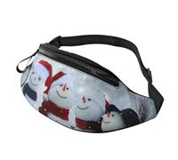 Riñonera con impresión de pintura de paisaje, fibra de poliéster de alta densidad, conveniente y flexible, adecuada para el uso diario, Muñeco de nieve de Navidad., Talla única