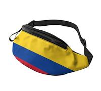 Riñonera con la bandera de Colombia para mujeres u hombres, riñonera para festivales, entrenamiento, viajes, correr, casual, manos deportivas, riñonera para teléfono, Black, Talla única, Riñoneras