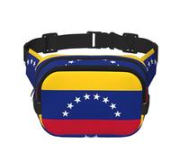 Riñonera con la bandera de Venezuela para mujeres y hombres, riñonera de moda para viajes, senderismo, Black, Talla única