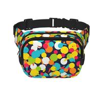 Riñonera con patrón brillante de confeti, pequeña y moderna, ligera, para mujeres y hombres, correr, entrenamiento, senderismo, viajes