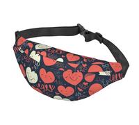 Riñonera con patrón de color irregular para mujeres y hombres, bolsa de cinturón impermeable con cinturón ajustable, bolsa cruzada casual de viaje para deportes, correr, ciclismo, I Like You, Talla