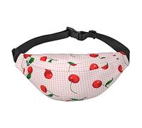Riñonera con patrón de fruta de cereza, ajustable, casual, paquete de riñonera para senderismo, Como se muestra en la imagen, Talla única, Mochila casual