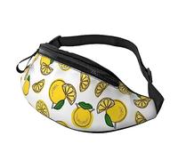 Riñonera con patrón de fruta de limón para correr, senderismo, viajes, entrenamiento, pasear al perro, deportes, pesca, riñonera, Black, Talla única