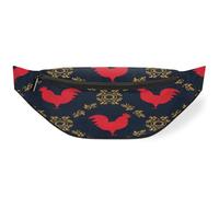 Riñonera con patrón de gallo rojo para hombres, mujeres, niños, niñas, niños, niñas, riñonera, deportiva, senderismo, correr, bolsa de cinturón, color, M, Organizador de bolsas