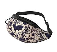 Riñonera con patrón de murciélago para correr, senderismo, viajes, entrenamiento, pasear al perro, deportes, pesca, riñonera, Black, Talla única