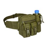 Riñonera con Soporte para Botella de Agua MolleFanny Impermeable con múltiples Bolsillos, riñonera Ajustable para Senderismo, pasear Perros, Ciclismo, Correr, Bolsa Molle al Aire Libre