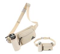 Riñonera con soporte para botella de agua para hombres y mujeres, riñonera para correr, impermeable, para viajes al aire libre, ciclismo, escalada, caminar, apto para todos los teléfonos, Beige, [IN]