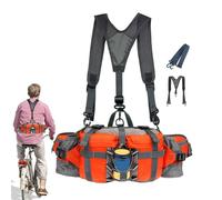 Riñonera con soporte para botella de agua, riñonera con soporte para botella de agua, Riñonera impermeable para exteriores, Riñonera de senderismo con 2 portabotellas deportivas para correr, trotar, a