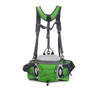 Riñonera con soporte para botella de agua, riñonera impermeable para senderismo, con 2 soportes para botellas deportivas para correr, trotar, acampar, pescar, cazar, 10