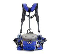 Riñonera con soporte para botella de agua, riñonera impermeable para senderismo, con 2 soportes para botellas deportivas para correr, trotar, acampar, pescar, cazar, 5