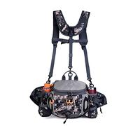 Riñonera con soporte para botella de agua, riñonera impermeable para senderismo, con 2 soportes para botellas deportivas para correr, trotar, acampar, pescar, cazar, 9