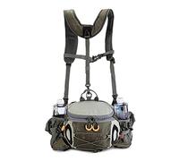 Riñonera con soporte para botella de agua, riñonera impermeable para senderismo, con 2 soportes para botellas deportivas para correr, trotar, acampar, pescar, cazar, 3