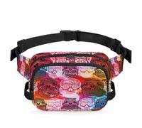 Riñonera con textura colorida con diseño de calavera y flores para mujeres, hombres, niñas, niños, correr, deportes, senderismo, bolsa de cinturón, color, XL, Organizador de bolsas