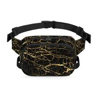 Riñonera con textura de mármol dorado para mujeres, hombres, niñas y niños, riñonera con estampado de mármol para correr, deportes, senderismo, bolsa de cinturón, color, XL, Organizador de bolsas