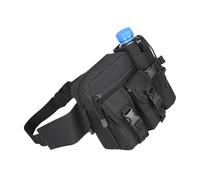 Riñonera con velo permanente con múltiples bolsas, correa modificable, poliamida inmune al agua para mochileros, mochileros, tareas al aire libre, cinturón estratégico, Black, Mass Beauty